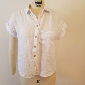 White linen button up